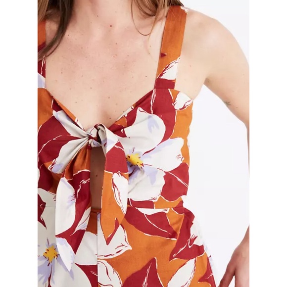 Madewell Island Magnolias Tie-Front Cover-Up Jumpsuit L - Picture 3 of 10
